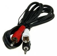 3,5MM-STEREO HANE TILL 2X RCA HANE 1,5M SVART