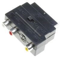 SCARTADAPTER, 3X RCA 1 S-VHS MED OMKOPPLARE