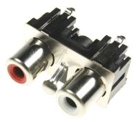 3722-002781 JACK-PIN,2P(SHIELD),NI,WHT/REDSTRAIGHT