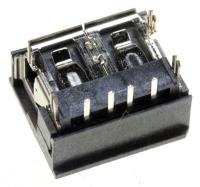 3722-002792 JACK-USB,4P/1C,AU,BLK,ANGLE,A