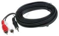 3,5MM STEREO HANE TILL 2X RCA HANE. 5,0M SVART