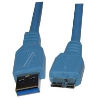 USB3.0-KAAPELI TYPE-A UROS/TYPE-B MIKRO UROS 3,0M SININEN