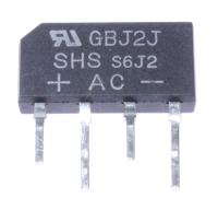 0402-001608 4 DIODE-BRIDGE,GBJ2J,600V,2A,SIP-4,BK