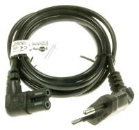 STRÖMKABEL MED 8-T KONTAKT, VINKEL, SVART, 1,5MTR