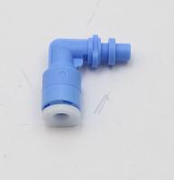 MCD62887402 CONNECTOR,TUBE MOLD POM F20-03 PP L IN_1/4 OUT_1/4 ELBOW_NIPPLE_1/4 WOOSUNG ELEC.