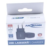HC218PD 1001-0109 USB STRØMADAPTER MED USB C, 3A